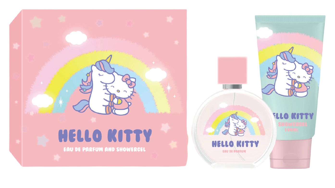 Hello Kitty Unicorn Rainbow Kids Giftset Water-Based 50ml Perfume & 100ml Showergel