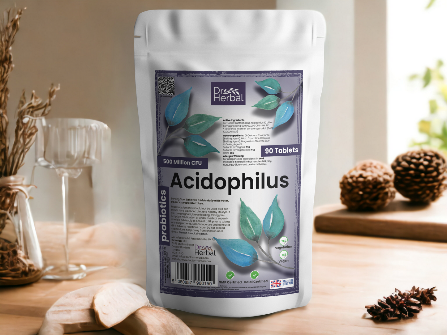 Acidophilus Lactobacillus 500 million CFU ProBiotic by Dr Herbal™