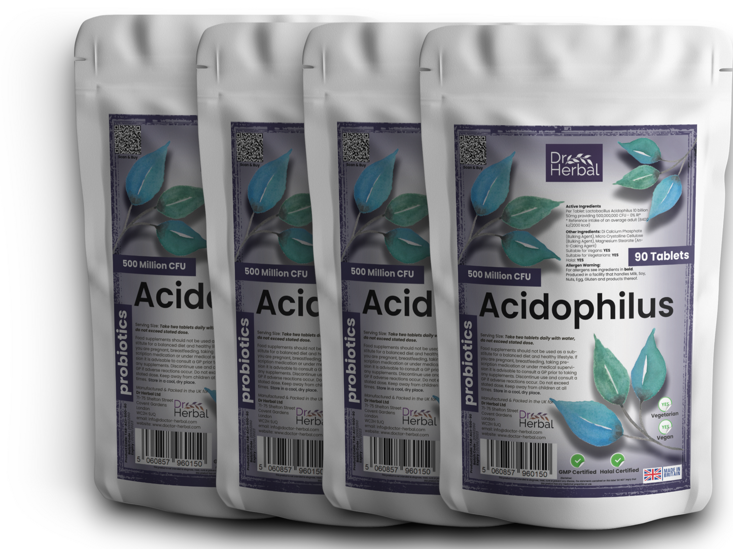 Acidophilus Lactobacillus 500 million CFU ProBiotic by Dr Herbal™