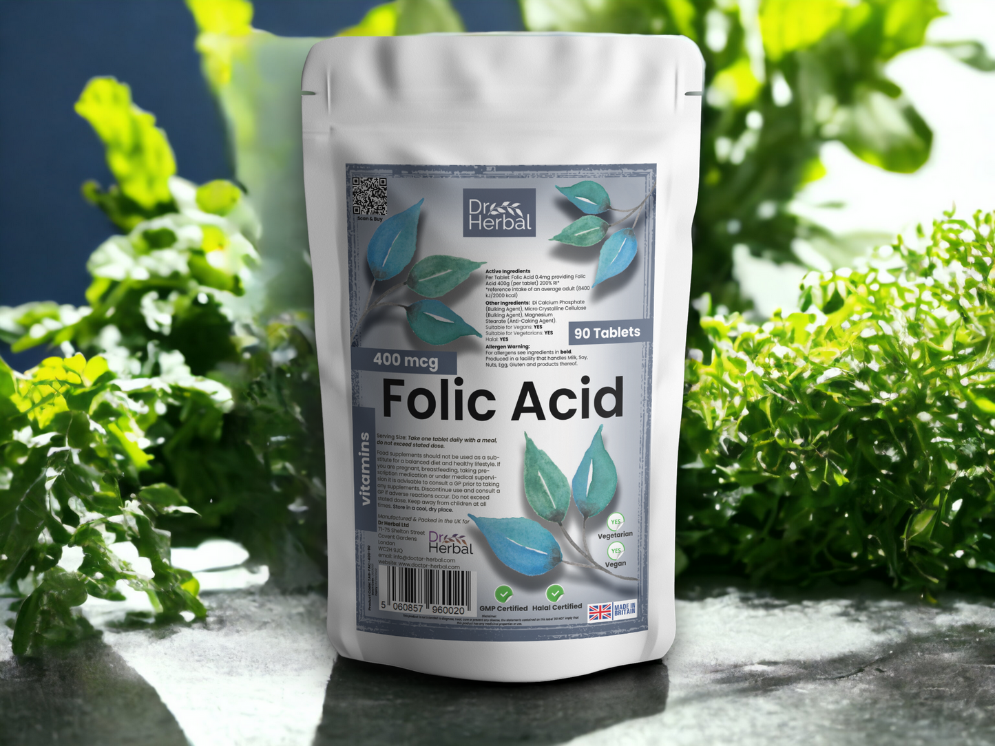 Folic Acid 400mcg by Dr Herbal™ Health & Vitality