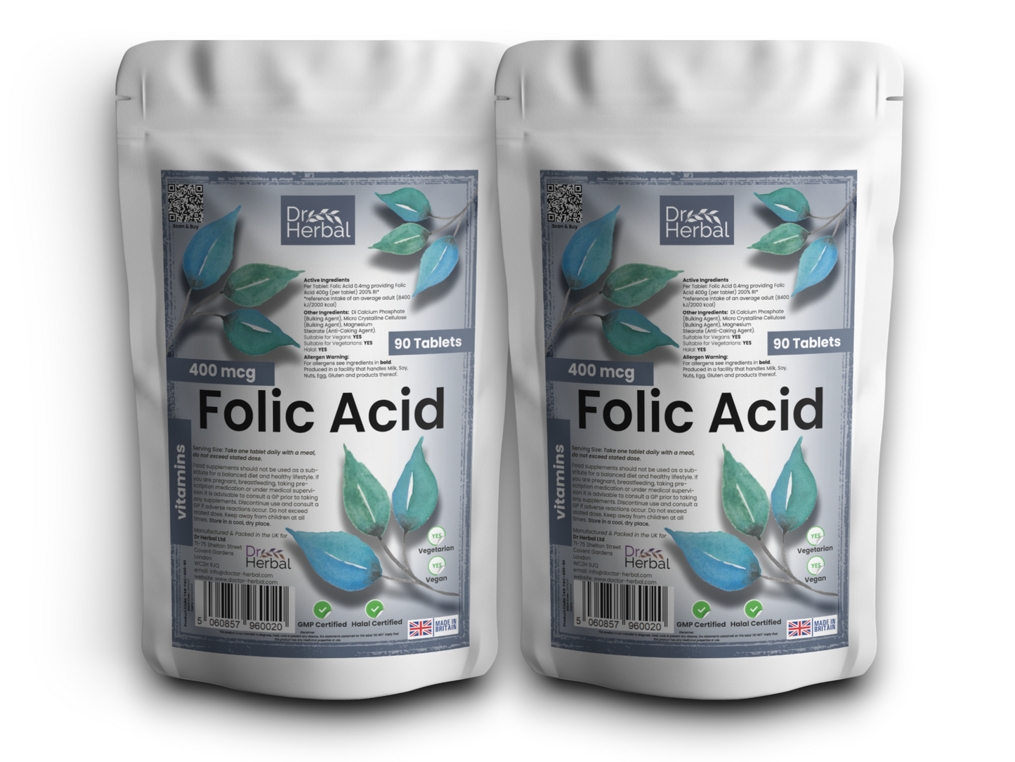 Folic Acid 400mcg by Dr Herbal™ Health & Vitality