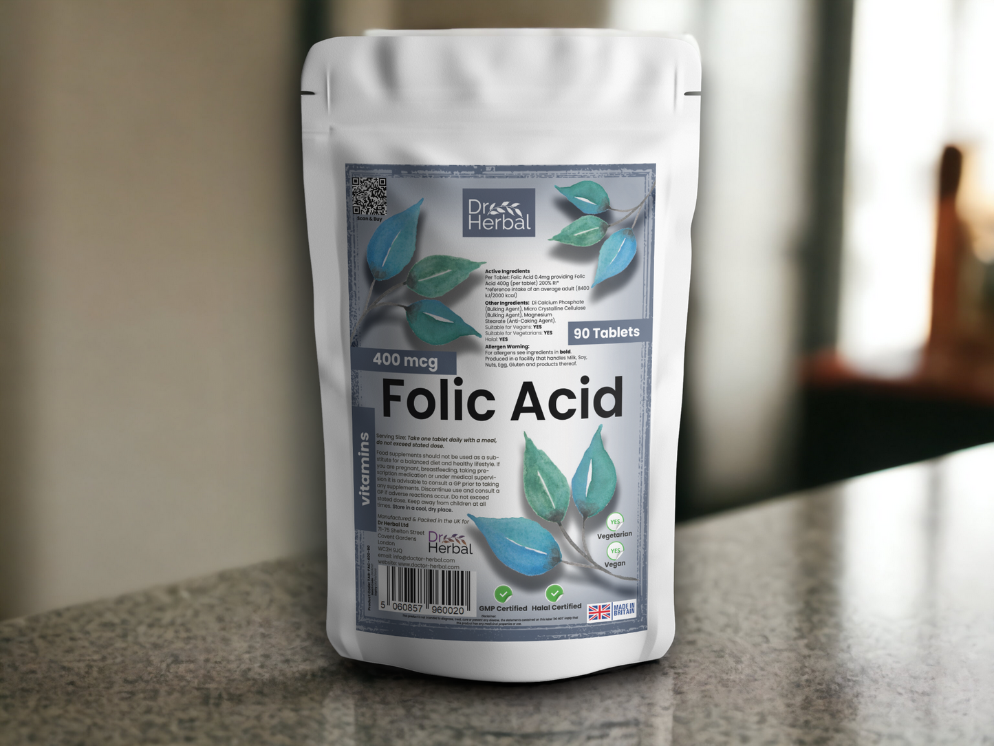 Folic Acid 400mcg by Dr Herbal™ Health & Vitality