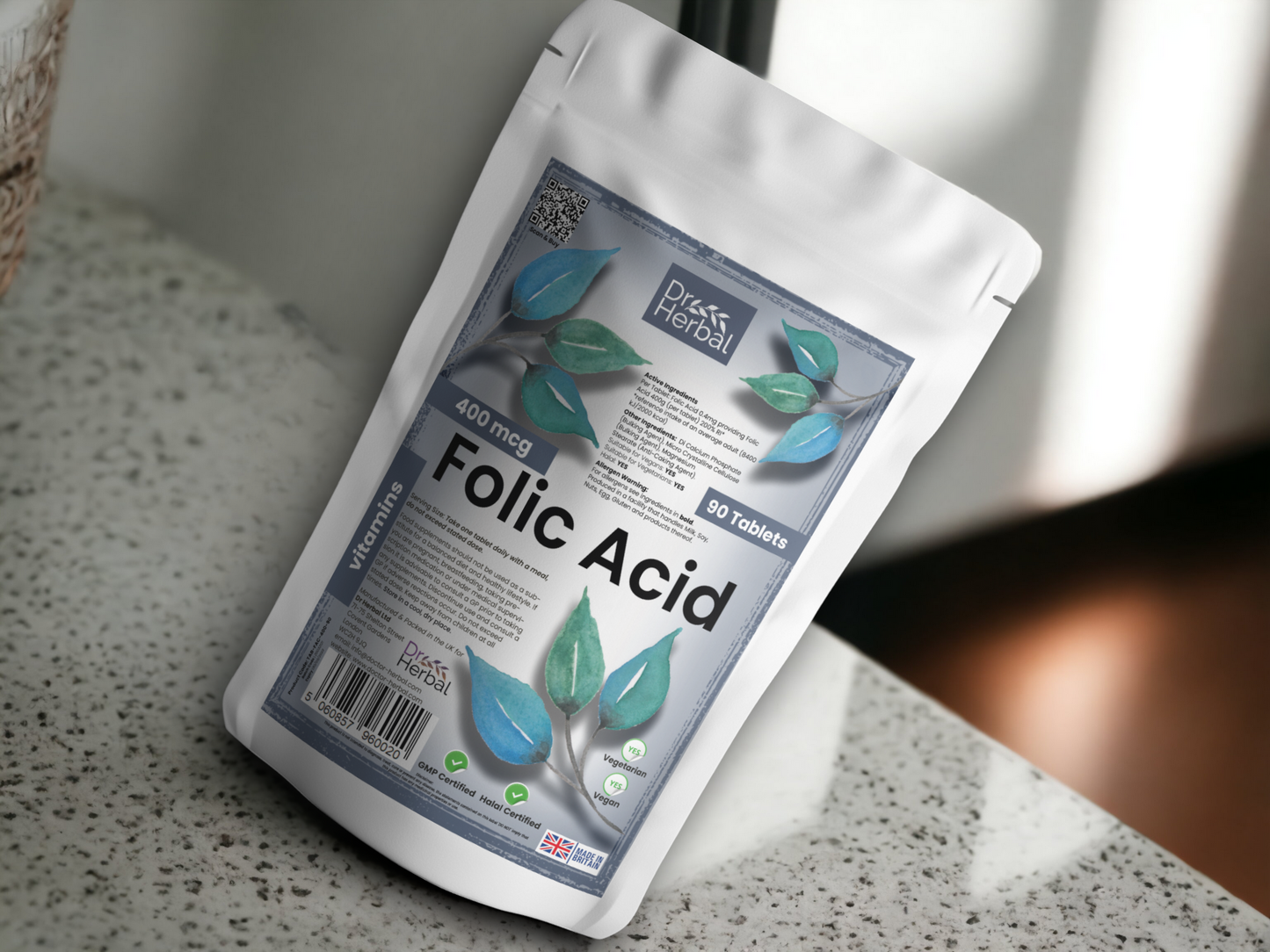 Folic Acid 400mcg by Dr Herbal™ Health & Vitality