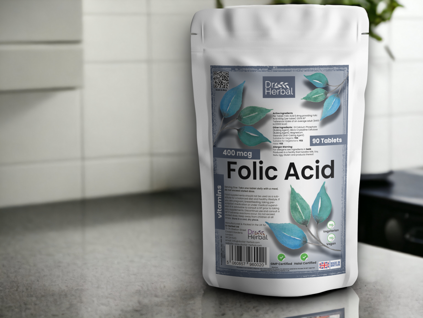 Folic Acid 400mcg by Dr Herbal™ Health & Vitality