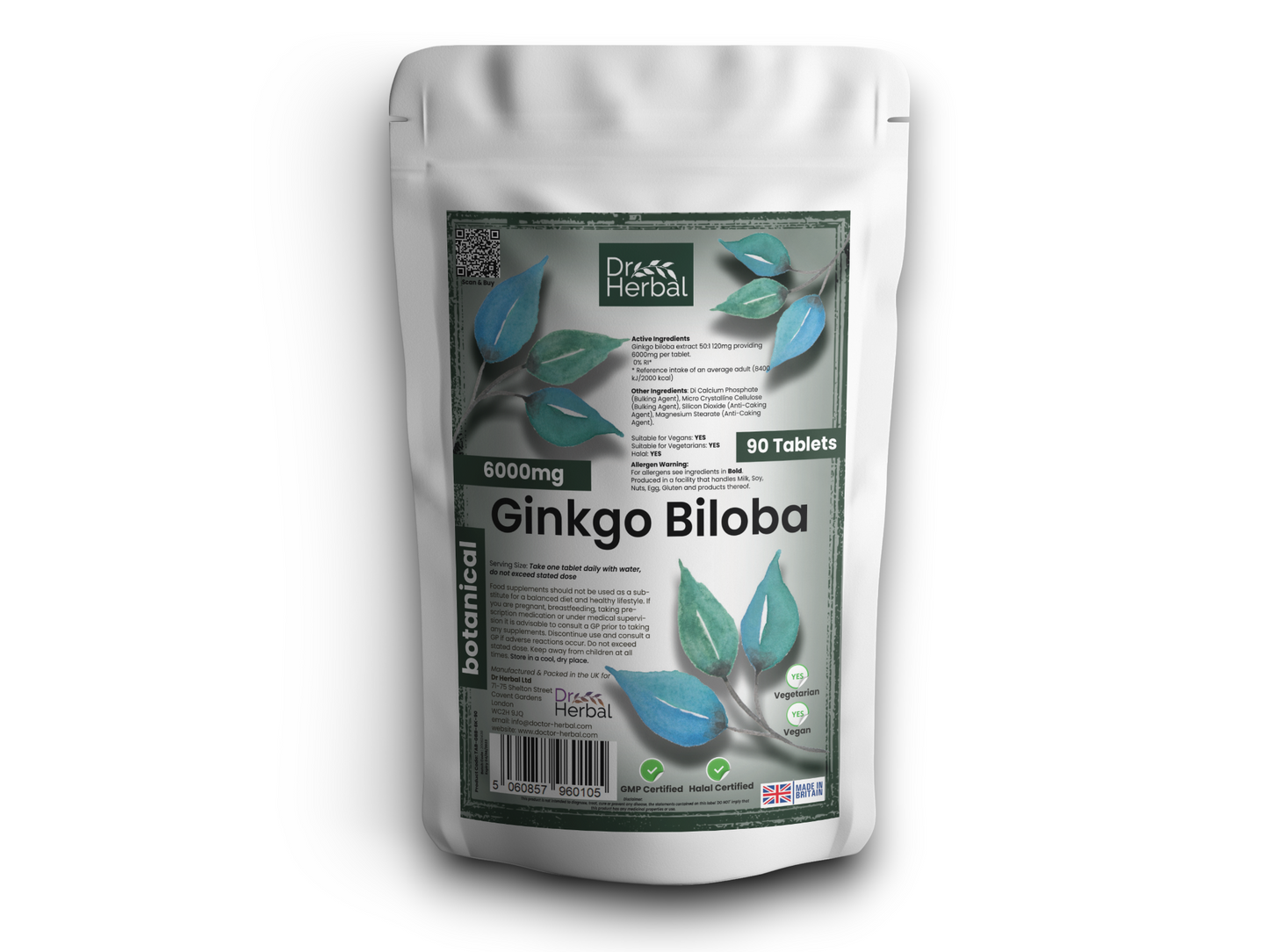 Ginkgo Biloba 6000mg by Dr Herbal™ For Brain Health