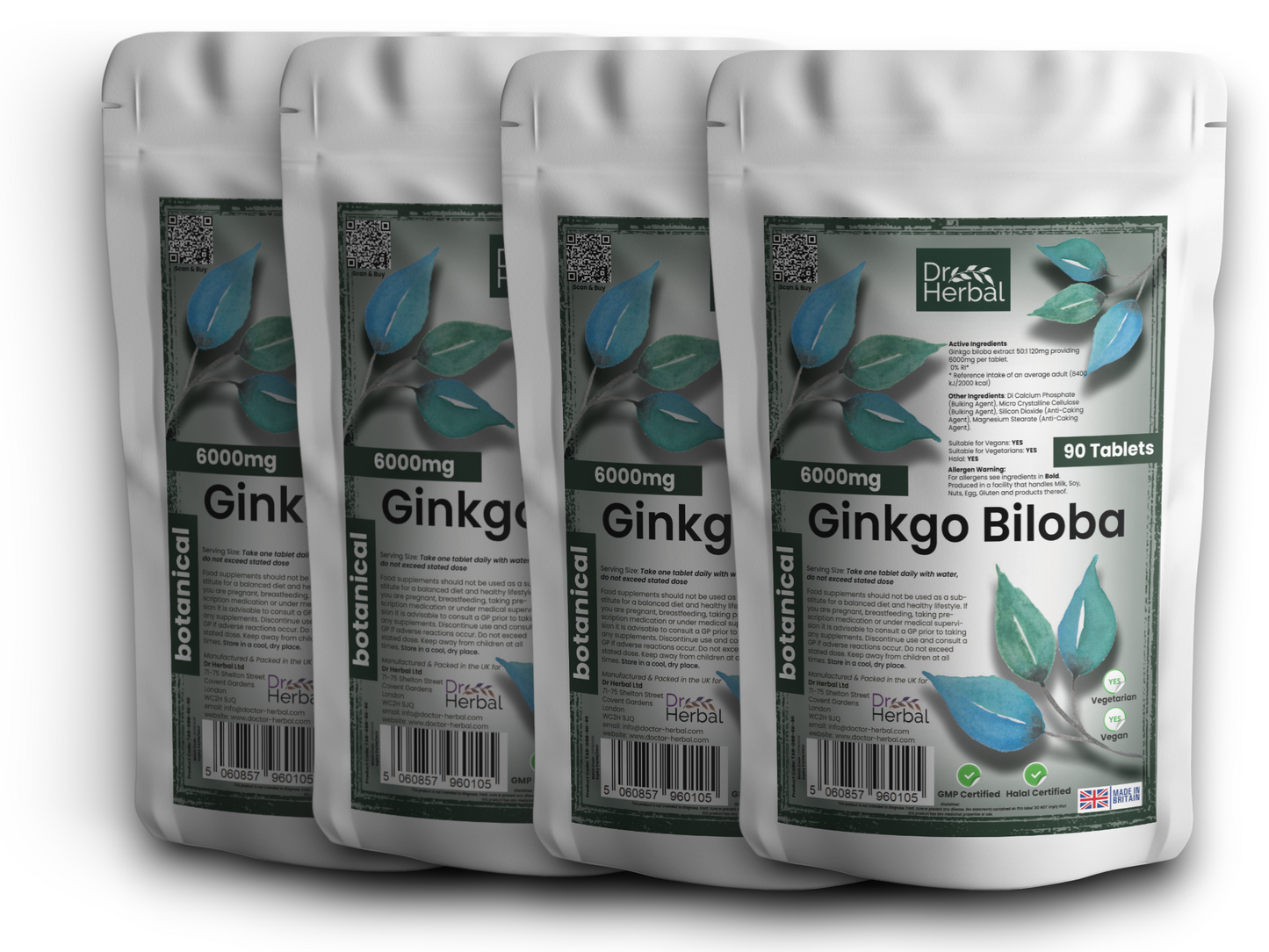 Ginkgo Biloba 6000mg by Dr Herbal™ For Brain Health