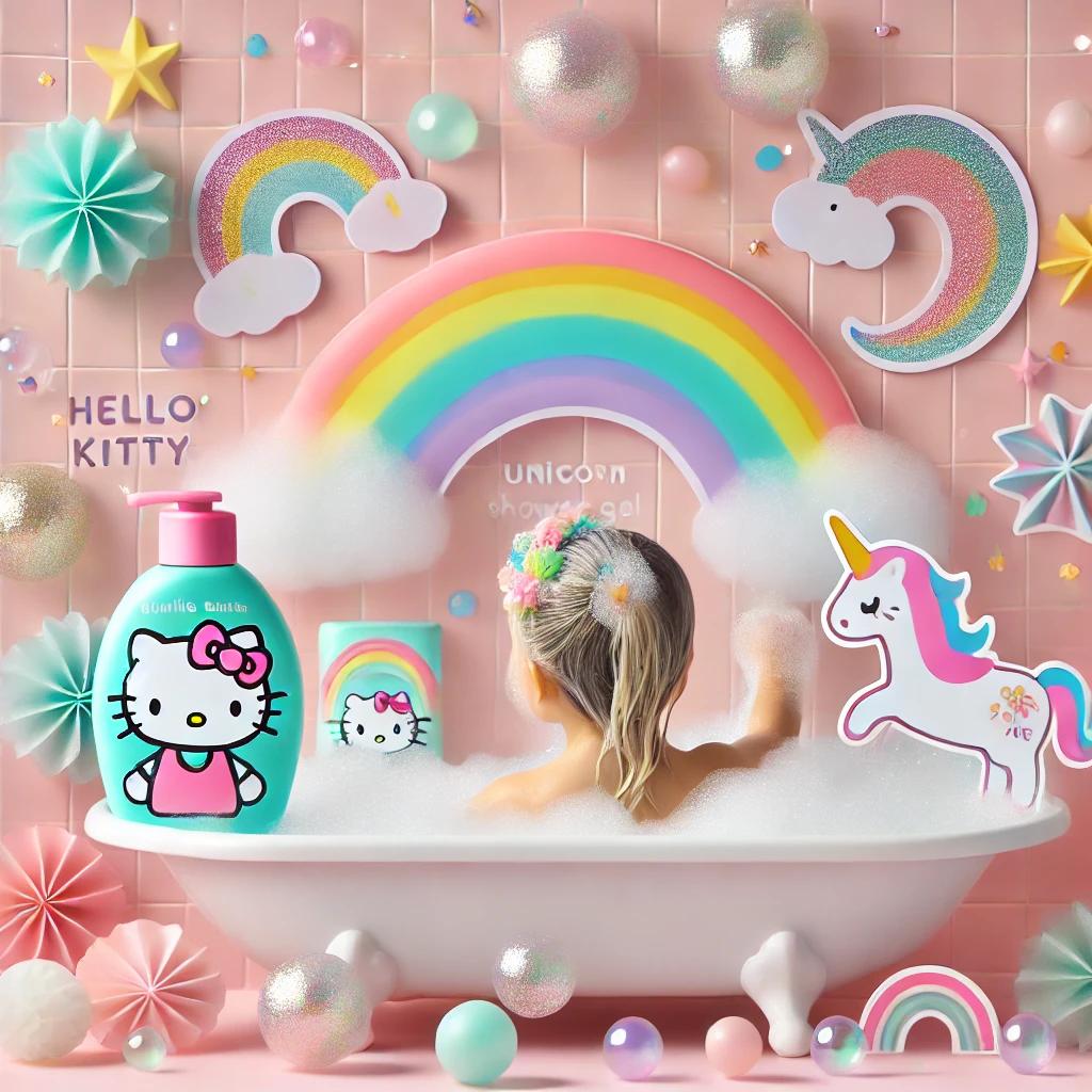 Hello Kitty Unicorn Rainbow Kids Giftset Water-Based 50ml Perfume & 100ml Showergel