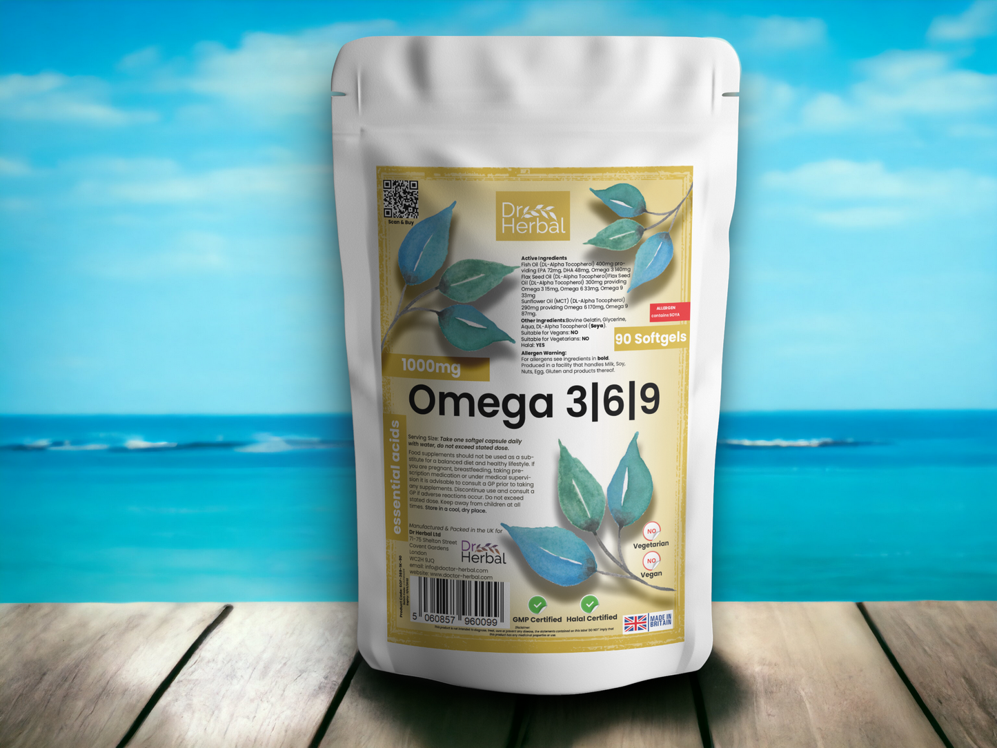 Omega 3-6-9 Softgels 1000mg by Dr Herbal™ For Heart & Brain