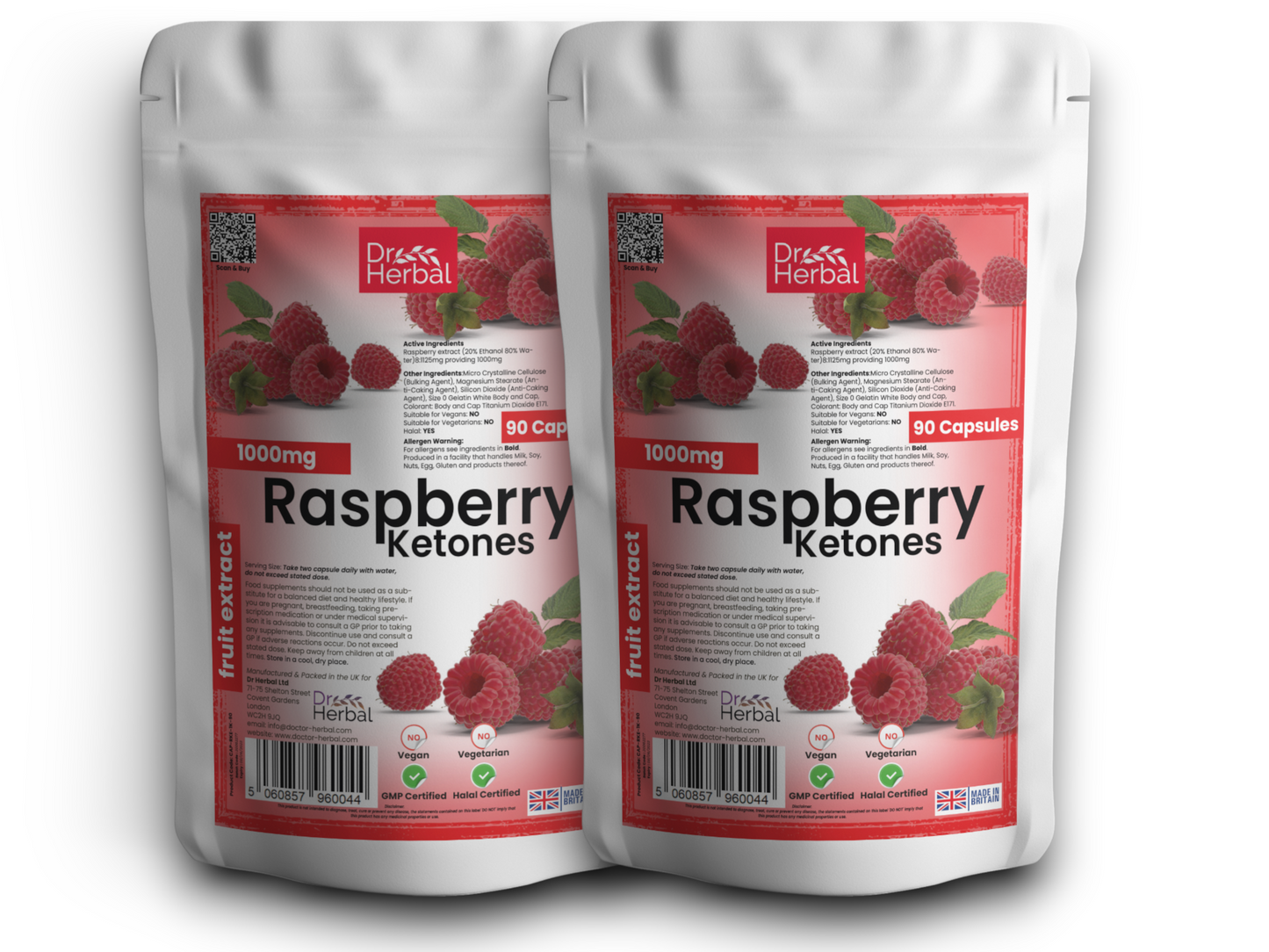 Raspberry Ketones 1000mg by Dr Herbal™ For Heart Health & More