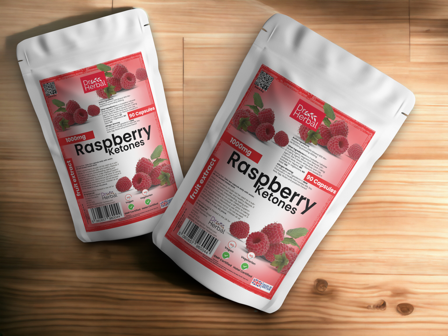 Raspberry Ketones 1000mg by Dr Herbal™ For Heart Health & More