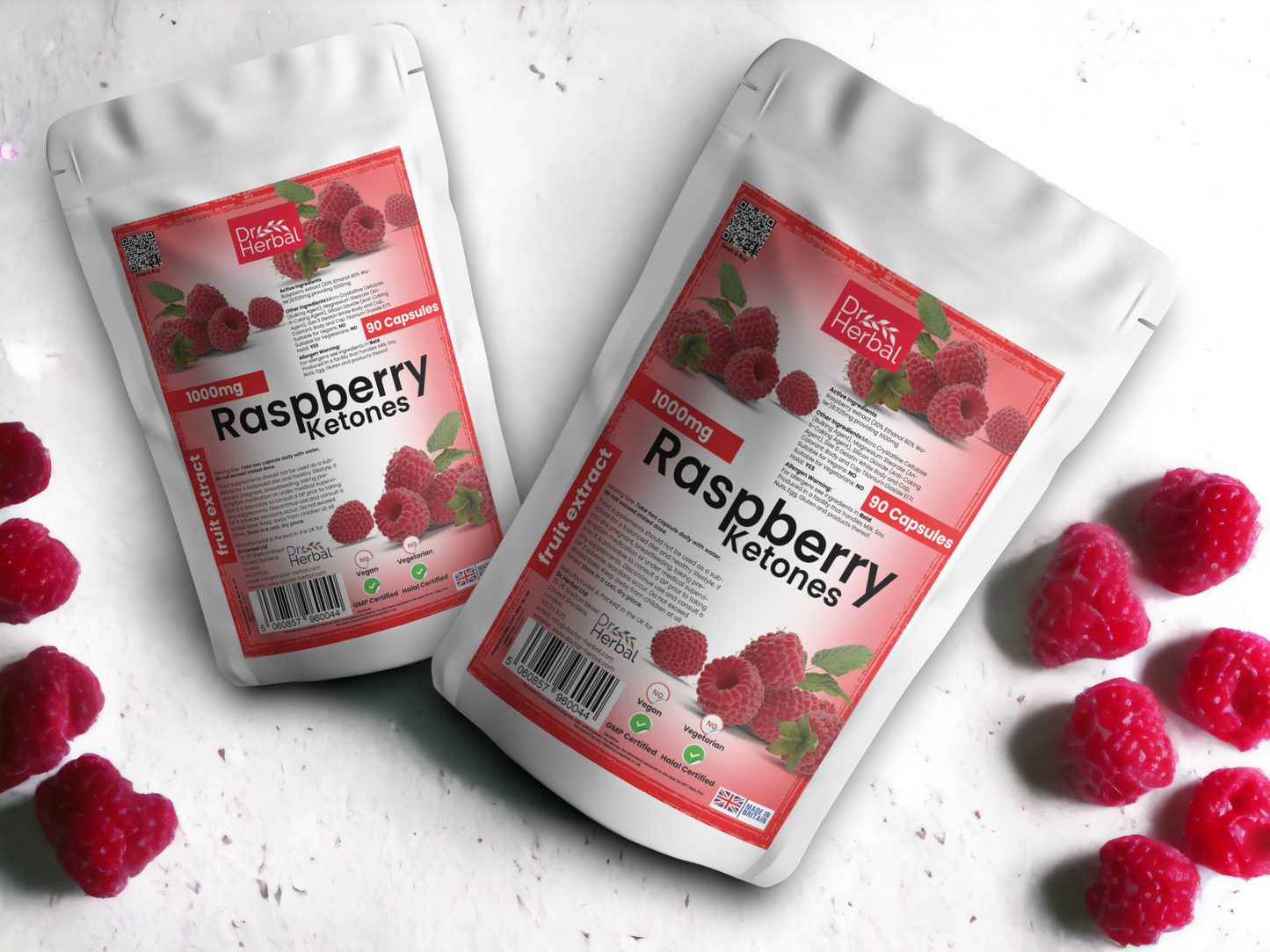 Raspberry Ketones 1000mg by Dr Herbal™ For Heart Health & More