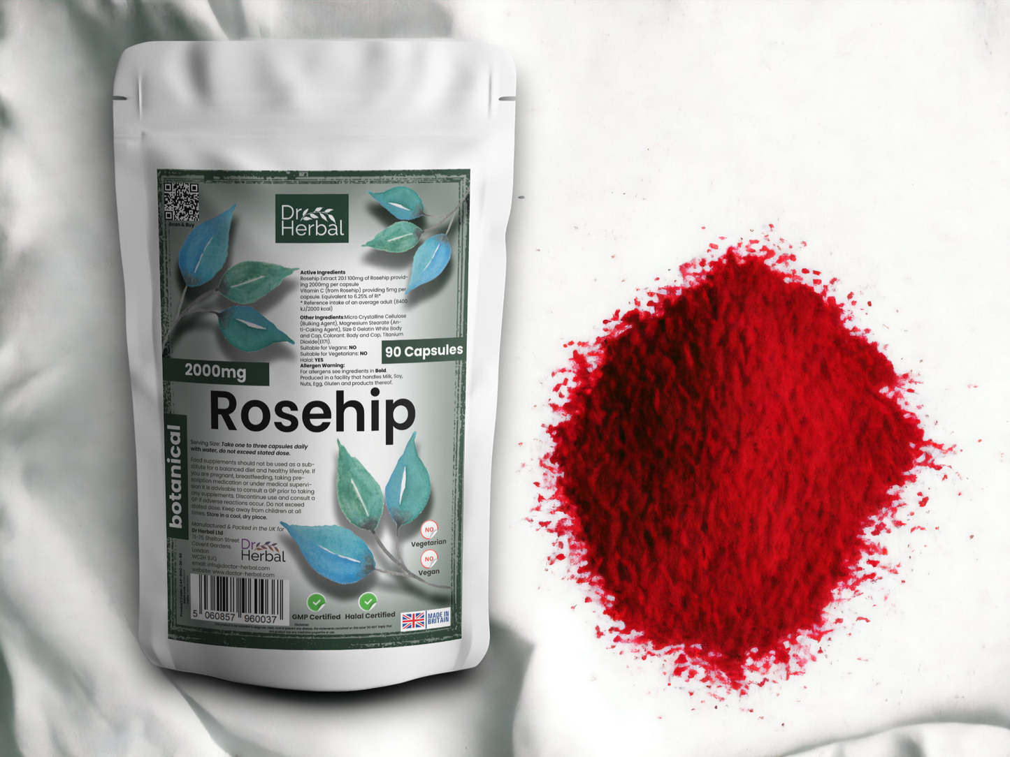 Rosehip Capsules 2000mg by Dr Herbal™ Vitamins & Joint Health